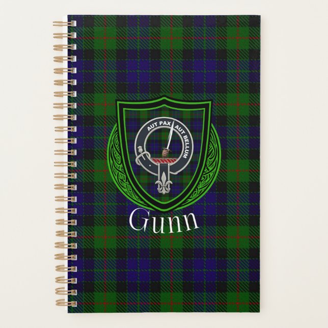 Gunn Scottish Clan Tartan & Crest Planer (Vorderseite)