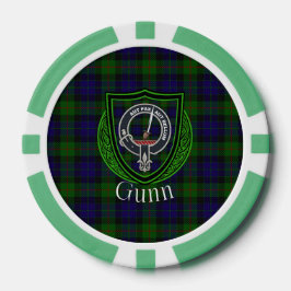 Gunn Scottish Clan Tartan & Crest Pokerchips