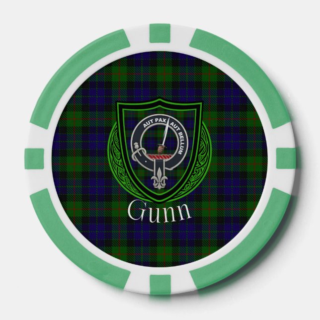 Gunn Scottish Clan Tartan & Crest Pokerchips (Vorderseite)