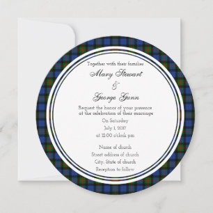 Gunn Scottish Wedding Round Einladung