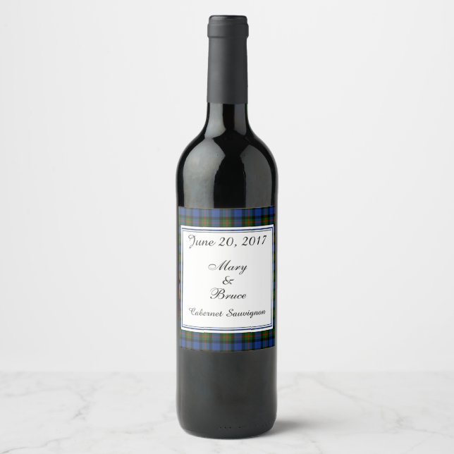 Gunn Scottish Wedding Wine Label Weinetikett (Vorderseite)