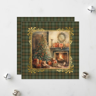 Gunn verwitterter schottischer Tartan-Weihnachten Feiertagskarte