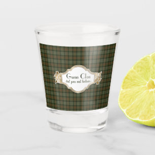 Gunn Weathered Original Scottish Clan Tartan Schnapsglas