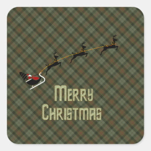 Gunn Weathered Scottish Tartan Quadratischer Aufkleber