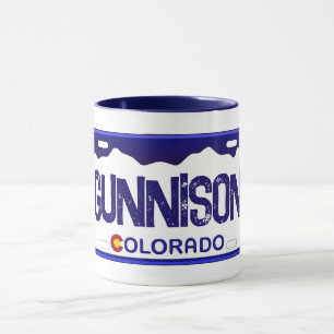 Gunnison Colorado - Blaues Nummernschild Tasse