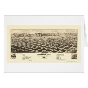 Gunnison, panoramische Karte Co - 1882