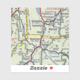 Gunnison Utah Vintag Map Aufkleber