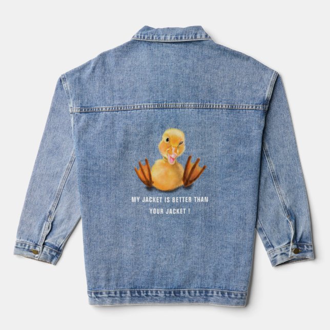 Gunny Denim Jacket mit Gelber Duck Playful Wink Jeansjacke (Rückseite)