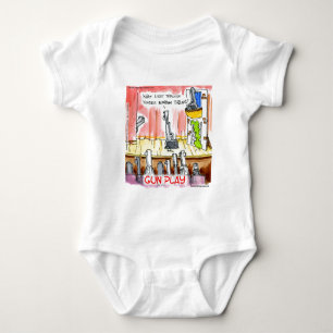 GunPlay Funny Cartoon Baby Strampler