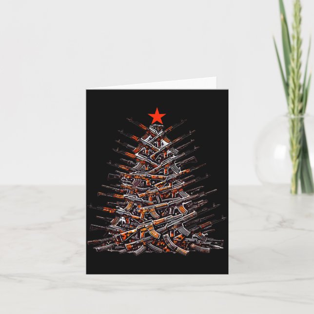 Guns Christmas Tree Funny Xmas 2025 For Gun Lover  Karte (Vorderseite)