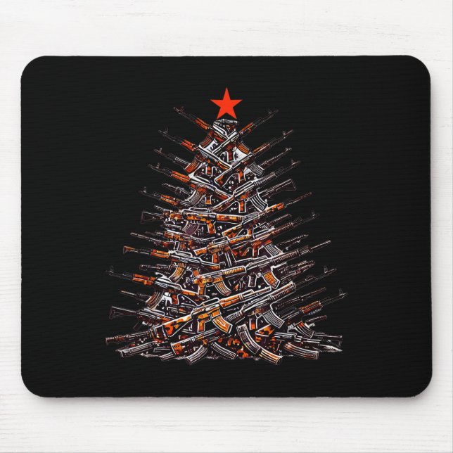 Guns Christmas Tree Funny Xmas 2025 For Gun Lover  Mousepad (Vorne)