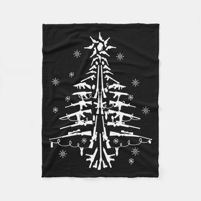 Guns Christmas Tree Xmas For Men Military  Fleecedecke (Vorderseite)