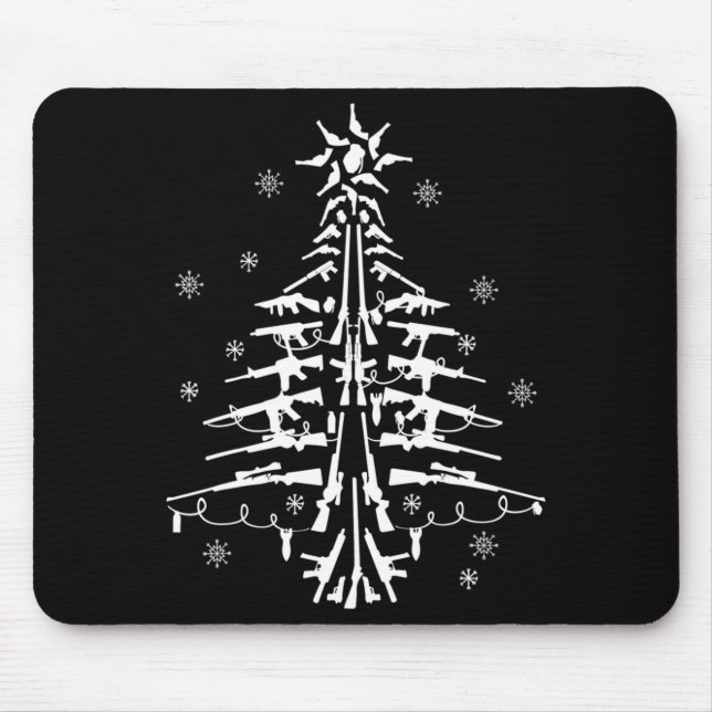 Guns Christmas Tree Xmas For Men Military  Mousepad (Vorne)