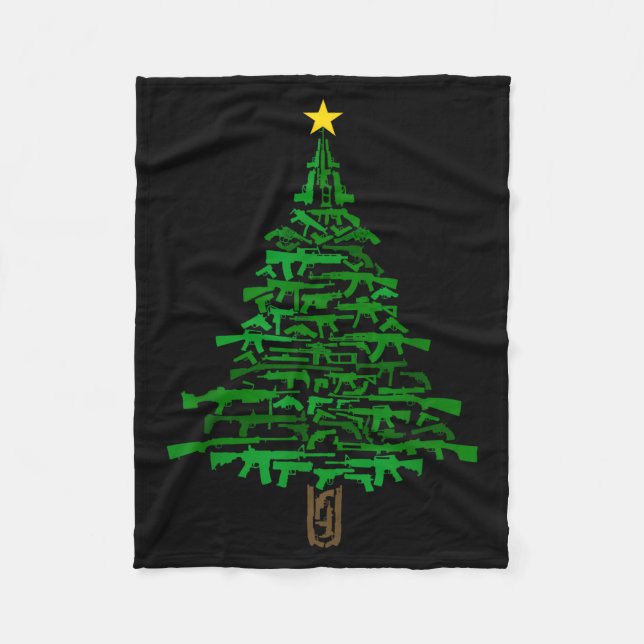 Guns Christmas Tree - Xmas Gift For Guns Lover  Fleecedecke (Vorderseite)