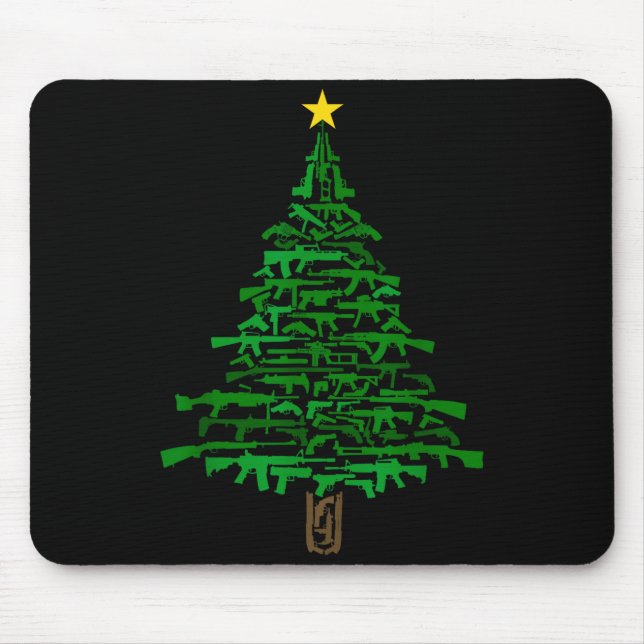 Guns Christmas Tree - Xmas Gift For Guns Lover  Mousepad (Vorne)