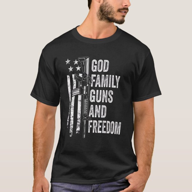 Guns & Freedom Pro Gun Usa 4. Juli T-Shirt (Vorderseite)