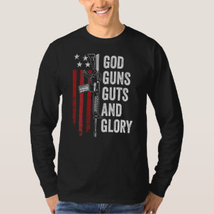 Guns Guts Glory Patriotic Usa Flag Pro Gun T-Shirt