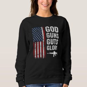 Guns Guts Glory Usa Flag Patriotic Christlich Sweatshirt