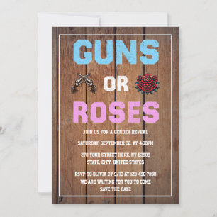 Guns oder Roses Geschlechterenthüllung Einladung