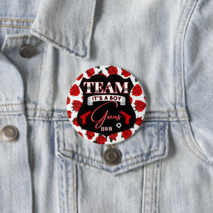Guns oder Roses Team GUNS Rot Schwarz Geschlechtse Button
