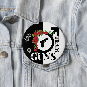 Guns or Roses Gender Reveal Baby Shower   Team GUN Button