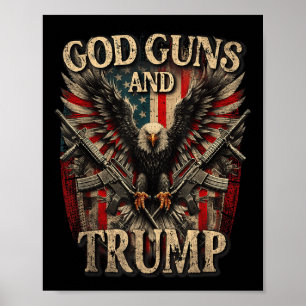 Guns und Trump 2. Flag Adler Poster