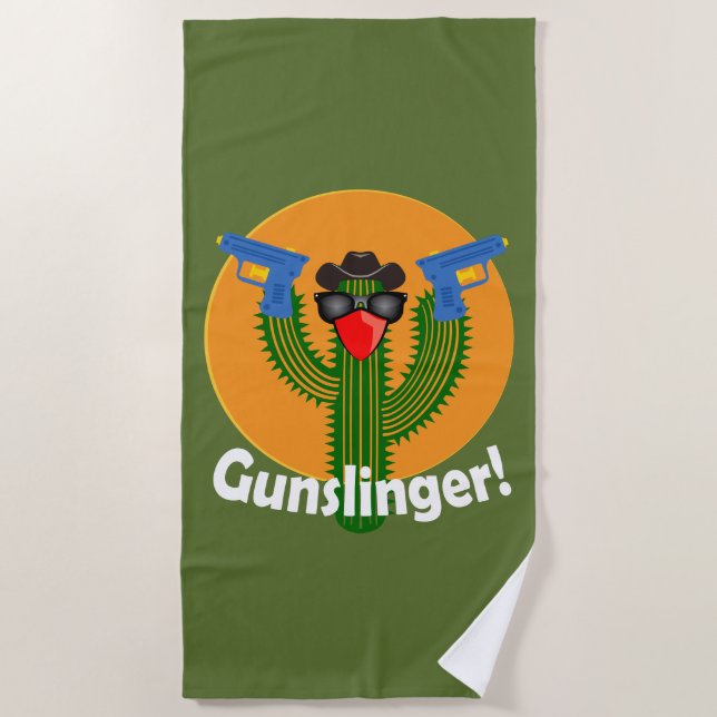Gunsliger Cactus Design - Strandtuch (Vorderseite)