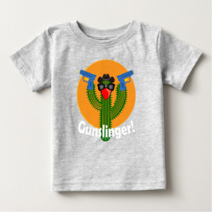 Gunslinger Cactus Design - Baby Fine Jersey T-Shir Baby T-shirt