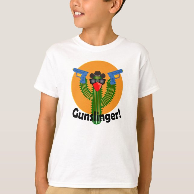 Gunslinger Cactus Design - Kids' Basic T - Shirt (Vorderseite)