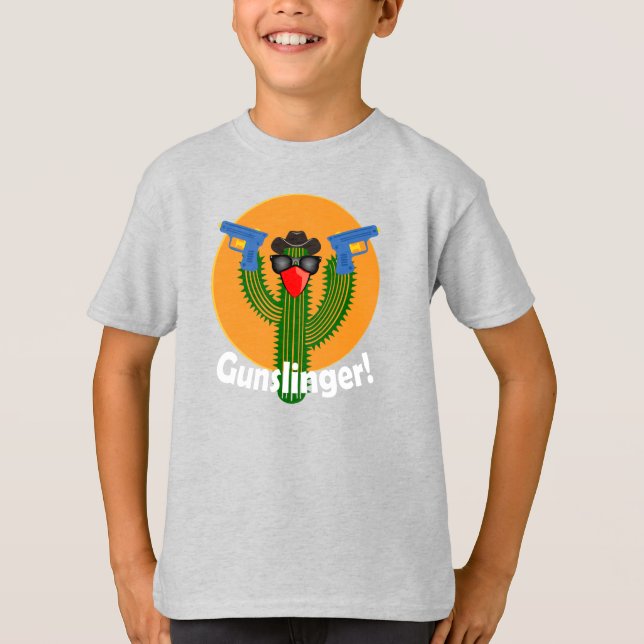 Gunslinger Cactus Design - Kids' Basic T - Shirt (Vorderseite)