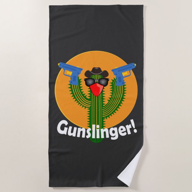 Gunslinger Cactus Design - Strandtuch (Vorderseite)