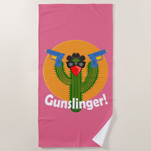Gunslinger Cactus Design - Strandtuch (Vorderseite)