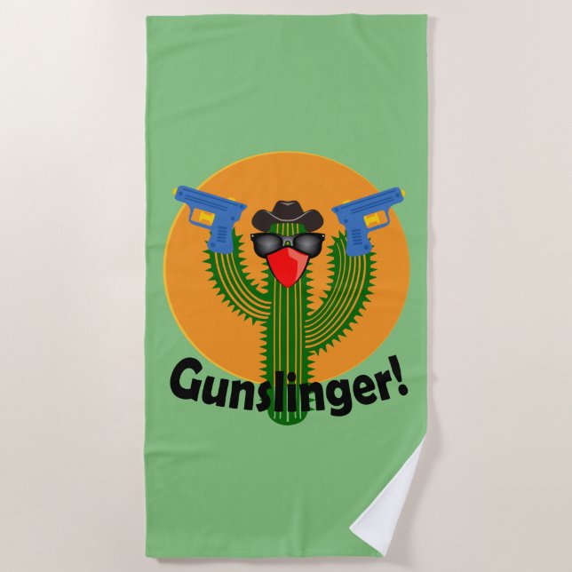 Gunslinger Cactus Design - Strandtuch (Vorderseite)
