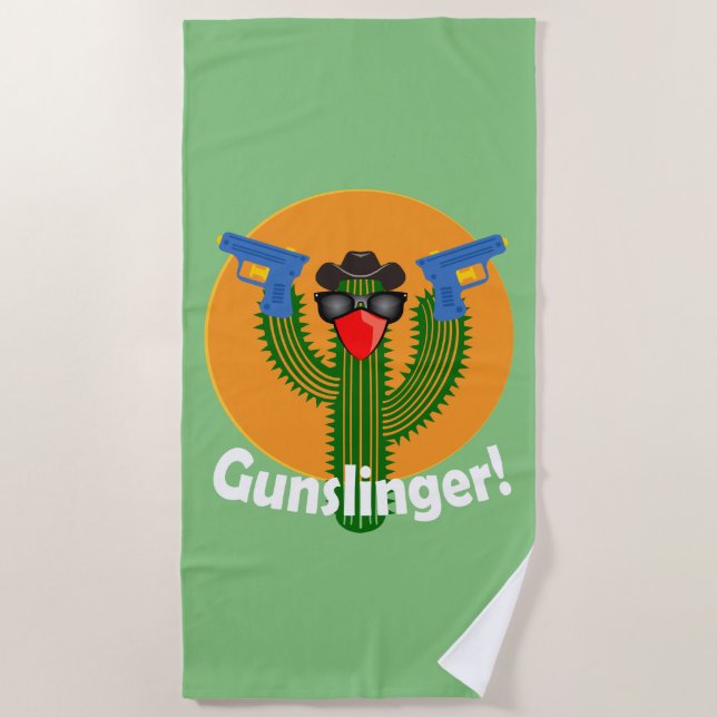 Gunslinger Cactus Design - Strandtuch (Vorderseite)
