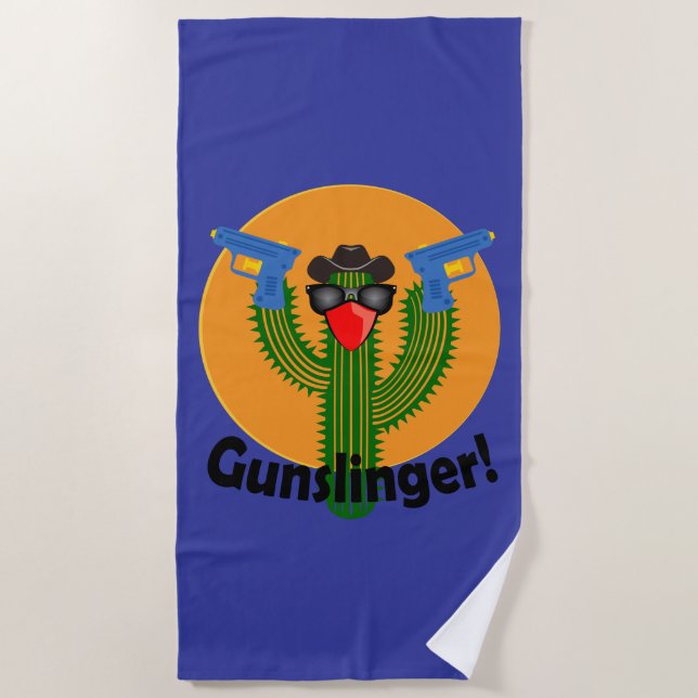 Gunslinger Cactus Design - Strandtuch (Vorderseite)