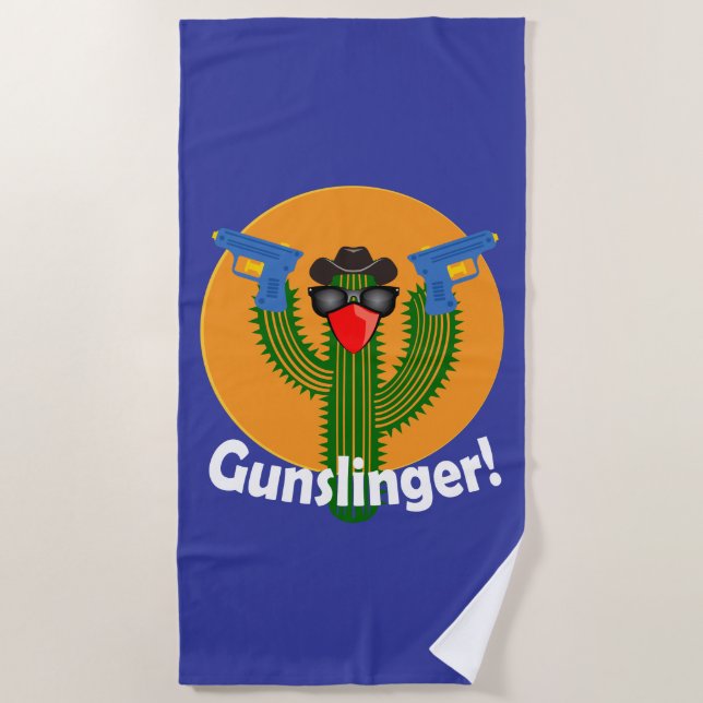 Gunslinger Cactus Design - Strandtuch (Vorderseite)