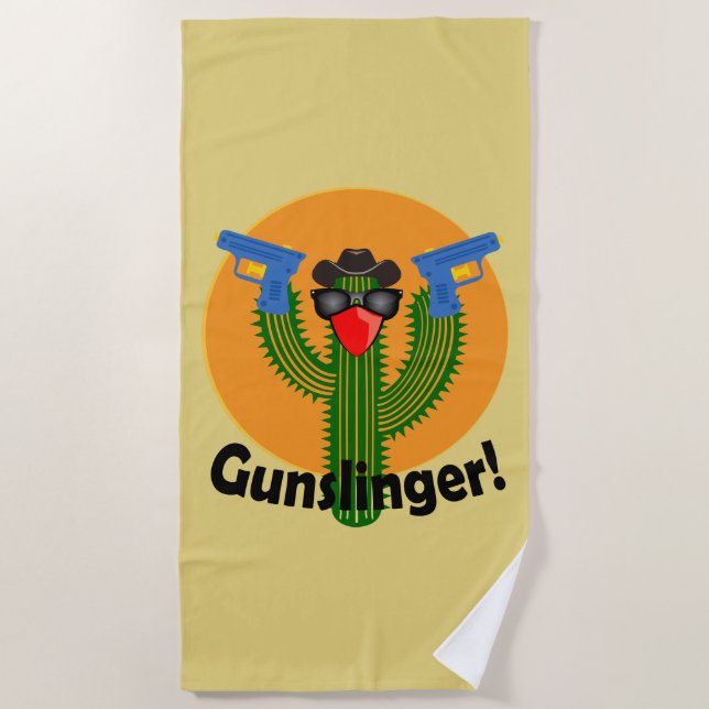 Gunslinger Cactus Design - Strandtuch (Vorderseite)