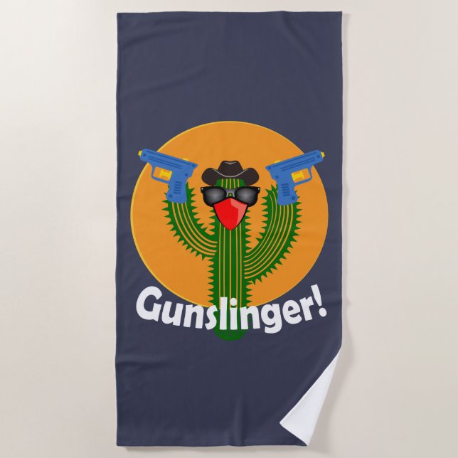 Gunslinger Cactus Design - Strandtuch (Vorderseite)
