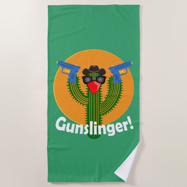 Gunslinger Cactus Design - Strandtuch (Vorderseite)