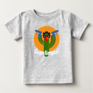 Gunslinger Kaktus Design - Baby Fein Jersey T-Shir T-shirt