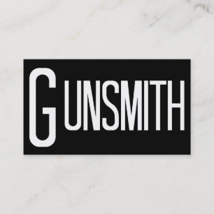 Gunsmith Black Simple Business Card Visitenkarte