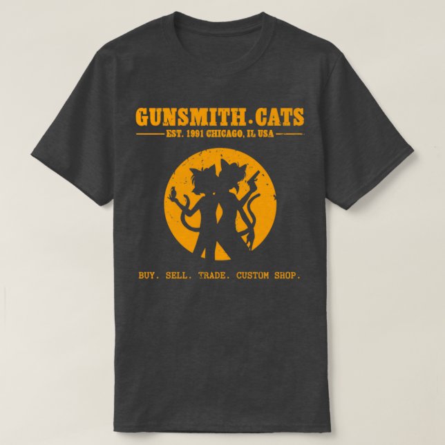 Gunsmith Cats Shop orange T-Shirt (Design vorne)