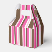 Günstige Geschenkbox Braun & Pink gestreift