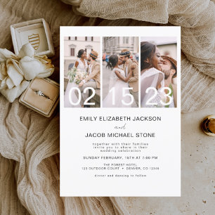 Günstige Schwarz-Weiß-Foto-Hochzeitseinladung Flyer