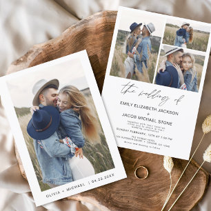 Günstige Schwarz-Weiß-Foto-Hochzeitseinladung Flyer