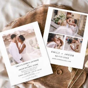 Günstige Schwarz-Weiß-Foto-Hochzeitseinladung Flyer