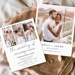 Günstige Schwarz-Weiß-Foto-Hochzeitseinladung Flyer