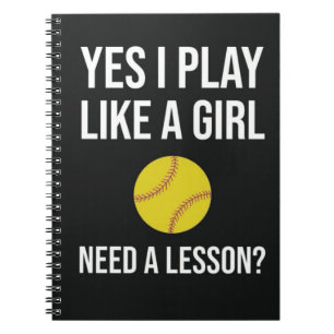 Günstige Softball-Geschenke für ein Mädchen-Team f Notizblock