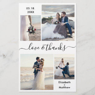 Günstiger Schwarz-Weiß-Collage-Hochzeitsdankesflye Flyer