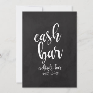 Günstiges Kreidetafel-Hochzeitsschild mit Cash Bar